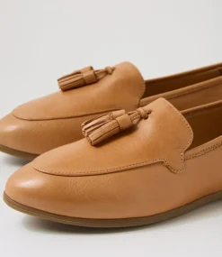 Women DIANA FERRARI Loafers|Flats-Lorrayne Dark Tan Leather Loafers