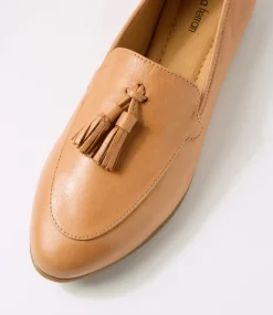 Women DIANA FERRARI Loafers|Flats-Lorrayne Dark Tan Leather Loafers