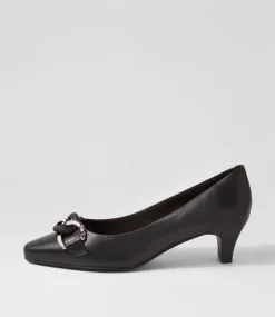 Women SUPERSOFT Dress|Comfort-Lovely Black Leather Heels