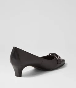 Women SUPERSOFT Dress|Comfort-Lovely Black Leather Heels
