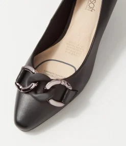 Women SUPERSOFT Dress|Comfort-Lovely Black Leather Heels