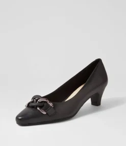 Women SUPERSOFT Dress|Comfort-Lovely Black Leather Heels