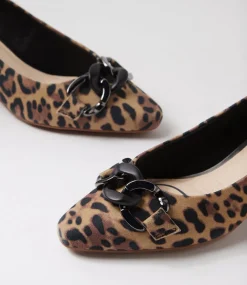 Women SUPERSOFT Dress|Comfort-Lovely Tan Leopard Suede Pump Heels