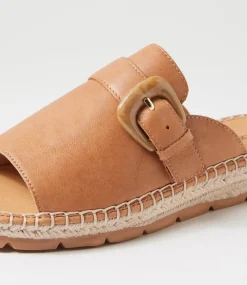 Women DIANA FERRARI Flats|Sandals-Lucern Dark Tan Leather Sandals