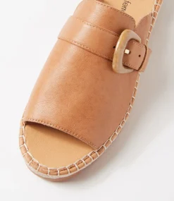 Women DIANA FERRARI Flats|Sandals-Lucern Dark Tan Leather Sandals