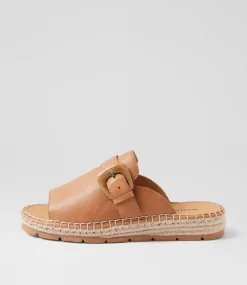 Women DIANA FERRARI Flats|Sandals-Lucern Dark Tan Leather Sandals