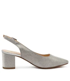 Women DIANA FERRARI Heels-LUCINE SILVER METAL SUEDE