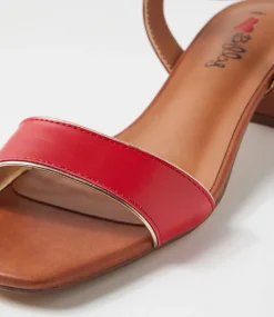 Women I LOVE BILLY Heels|Sandals-Lunto Red Pale Gold Tan Sandals