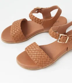 Women SUPERSOFT Comfort|Flats-Lynies Dark Tan Leather Sandals