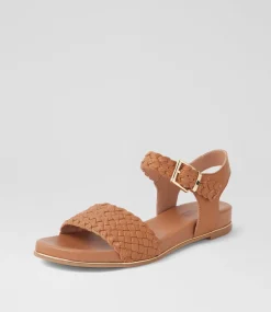 Women SUPERSOFT Comfort|Flats-Lynies Dark Tan Leather Sandals