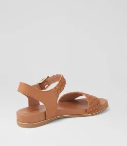 Women SUPERSOFT Comfort|Flats-Lynies Dark Tan Leather Sandals