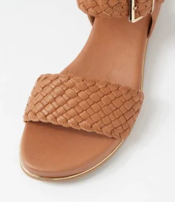 Women SUPERSOFT Comfort|Flats-Lynies Dark Tan Leather Sandals