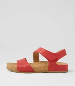 Women DIANA FERRARI Flats|Sandals-Lyony Cherry Leather Sandals
