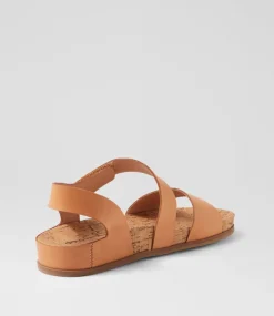 Women DIANA FERRARI Flats|Sandals-Lyony Tan Leather Sandals