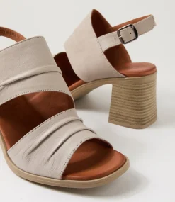 Women DIANA FERRARI Heels|Sandals-Madelina Silver Grey Leather Sandals