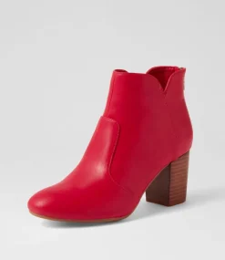 Women I LOVE BILLY Boots-Mahlon Red Ankle Boots