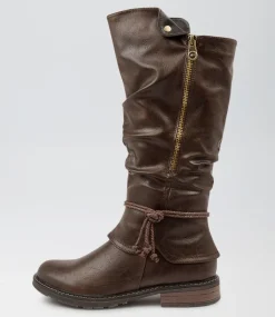 Women I LOVE BILLY Boots-Maldivian Choc Smooth Knee High Boots