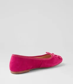 Women DIANA FERRARI Flats-Malerina Fuchsia Suede Ballet Flats