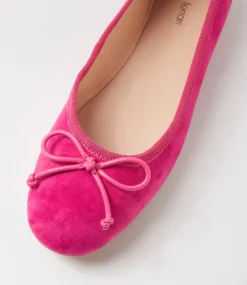 Women DIANA FERRARI Flats-Malerina Fuchsia Suede Ballet Flats