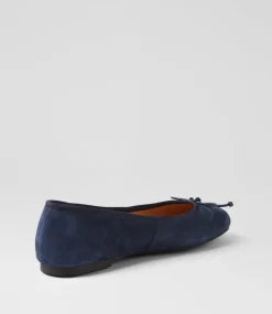 Women DIANA FERRARI Flats-Malerina Navy Suede Ballet Flats