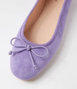 Women DIANA FERRARI Flats-Malerina Violet Suede Ballet Flats