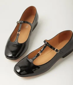 Women TOP END Flats-Maloney Black Patent Leather Flat Shoes