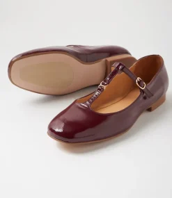 Women TOP END Flats-Maloney Wine Patent Leather Flat Shoes
