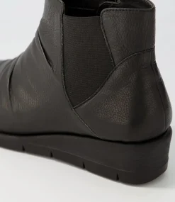 Women SUPERSOFT Boots|Comfort-Marcei Black Leather Ankle Boots