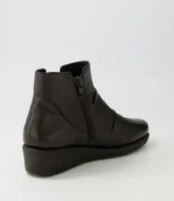 Women SUPERSOFT Boots|Comfort-Marcei Black Leather Ankle Boots