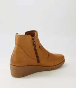 Women SUPERSOFT Boots|Comfort-Marcei New Tan Leather Ankle Boots