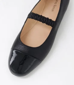 Women DIANA FERRARI Mary Janes|Flats-Marinea Black Patent Leather Flat Shoes