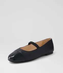 Women DIANA FERRARI Mary Janes|Flats-Marinea Black Patent Leather Flat Shoes