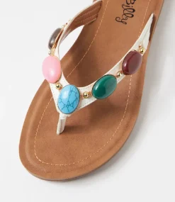 Women I LOVE BILLY Flats|Sandals-Marsha White Sandals