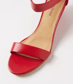 Women DIANA FERRARI Heels|Sandals-Marsya Red Leather Sandals