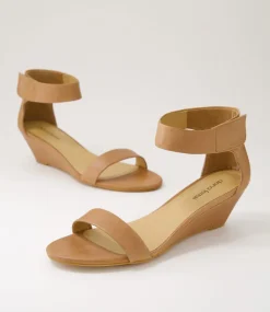 Women DIANA FERRARI Heels|Sandals-Marsya Tan Leather Sandals