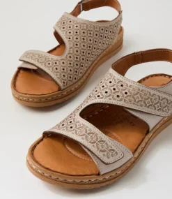 Women COLORADO Comfort|Flats-Martha Silver Grey Leather Sandals