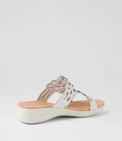 Women SUPERSOFT Sandals-Marthi White Leather Sandals