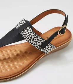 Women I LOVE BILLY Flats|Sandals-Martina Black Cheetah Multi Sandals