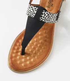 Women I LOVE BILLY Flats|Sandals-Martina Black Cheetah Multi Sandals