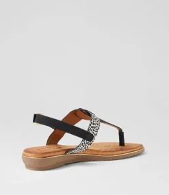 Women I LOVE BILLY Flats|Sandals-Martina Black Cheetah Multi Sandals