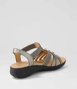 Women SUPERSOFT Comfort|Sandals-Mason Gunmetal Black Leather Sandals