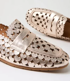 Women TOP END Loafers|Flats-Mavi Pale Rose Gold Leather Loafers