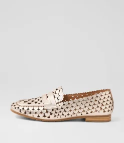 Women TOP END Loafers|Flats-Mavi Pale Rose Gold Leather Loafers