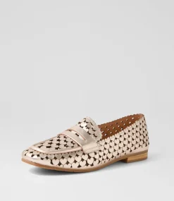 Women TOP END Loafers|Flats-Mavi Pale Rose Gold Leather Loafers