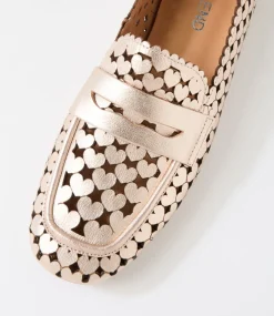 Women TOP END Loafers|Flats-Mavi Pale Rose Gold Leather Loafers