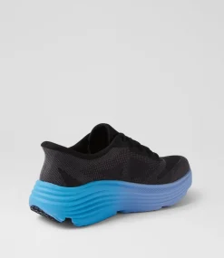 Women SKECHERS Sneakers-Max Cushioning Endeavour Black Blue Fabric Sneakers