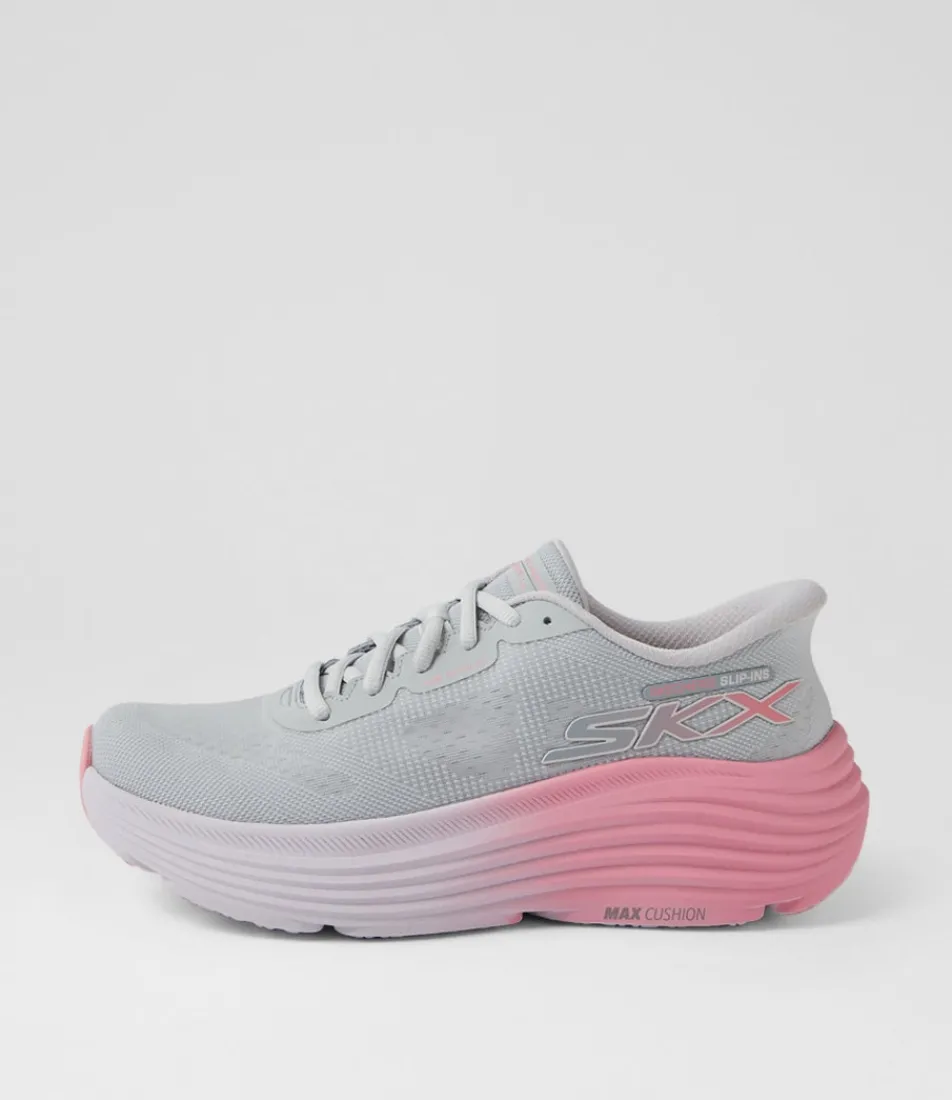 Women SKECHERS Sneakers-Max Cushioning Endeavour Grey Pink Fabric Sneakers