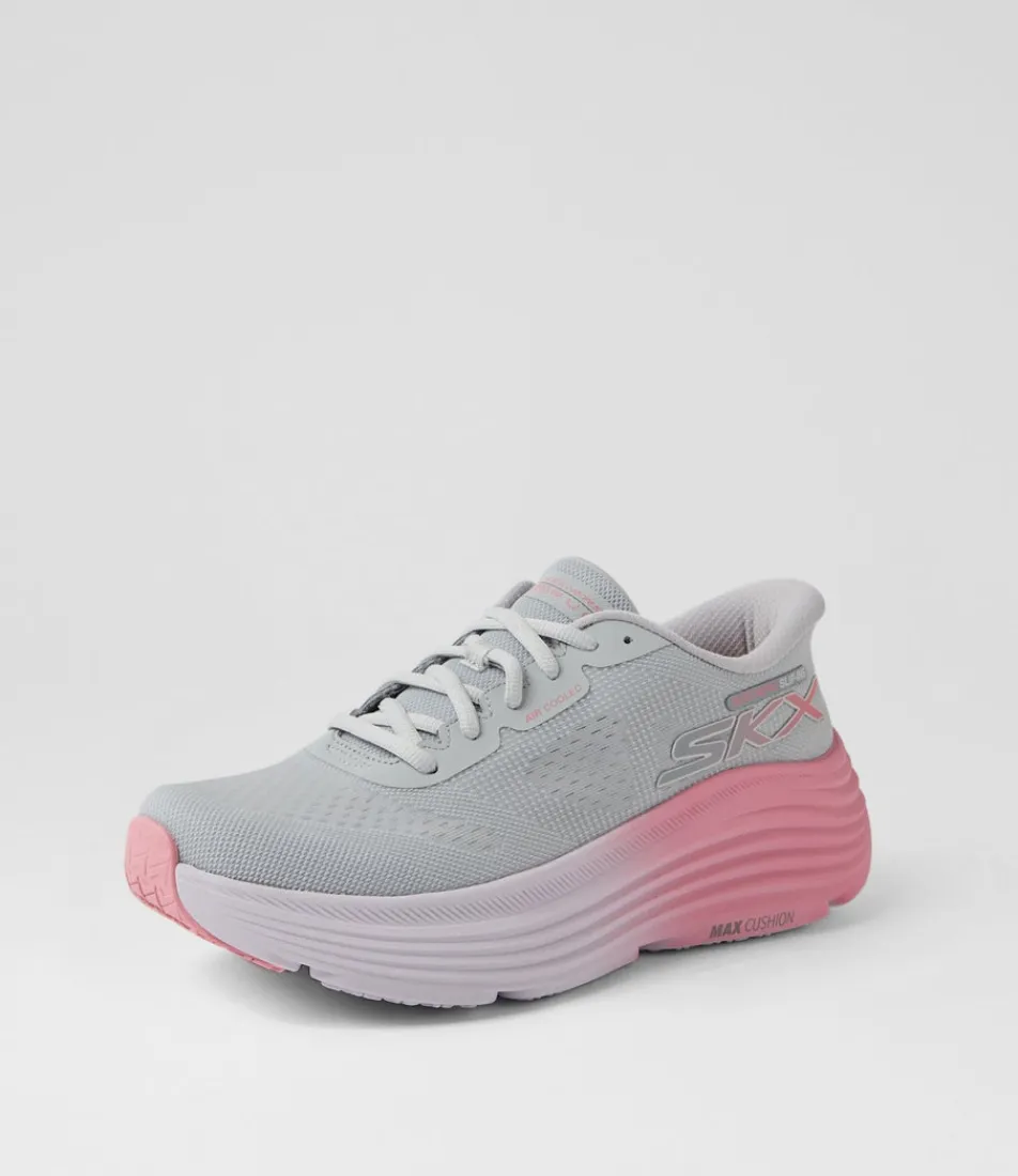 Women SKECHERS Sneakers-Max Cushioning Endeavour Grey Pink Fabric Sneakers