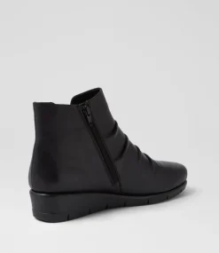 Women SUPERSOFT Boots|Comfort-Maxie Black Leather Ankle Boots