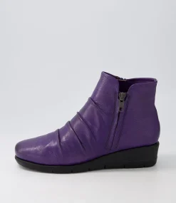 Women SUPERSOFT Boots|Comfort-Maxie Light Purple Leather Ankle Boots